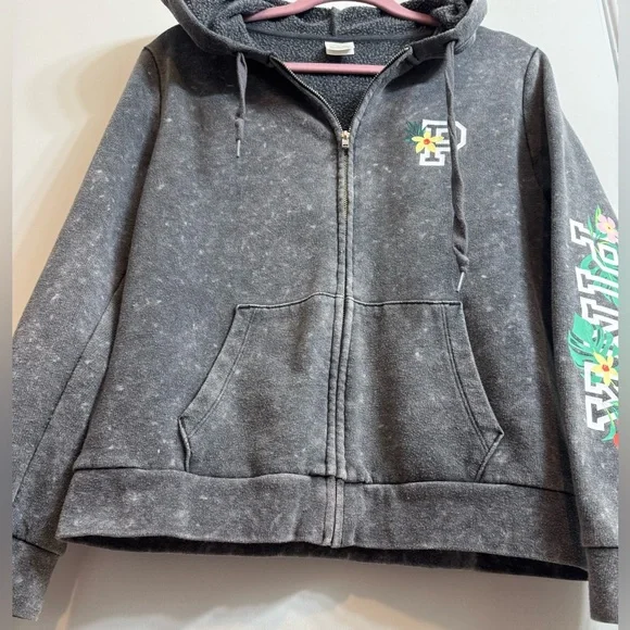 PINK Tropical Zip Hoodie Sweatshirt L - Picture 8 of 15